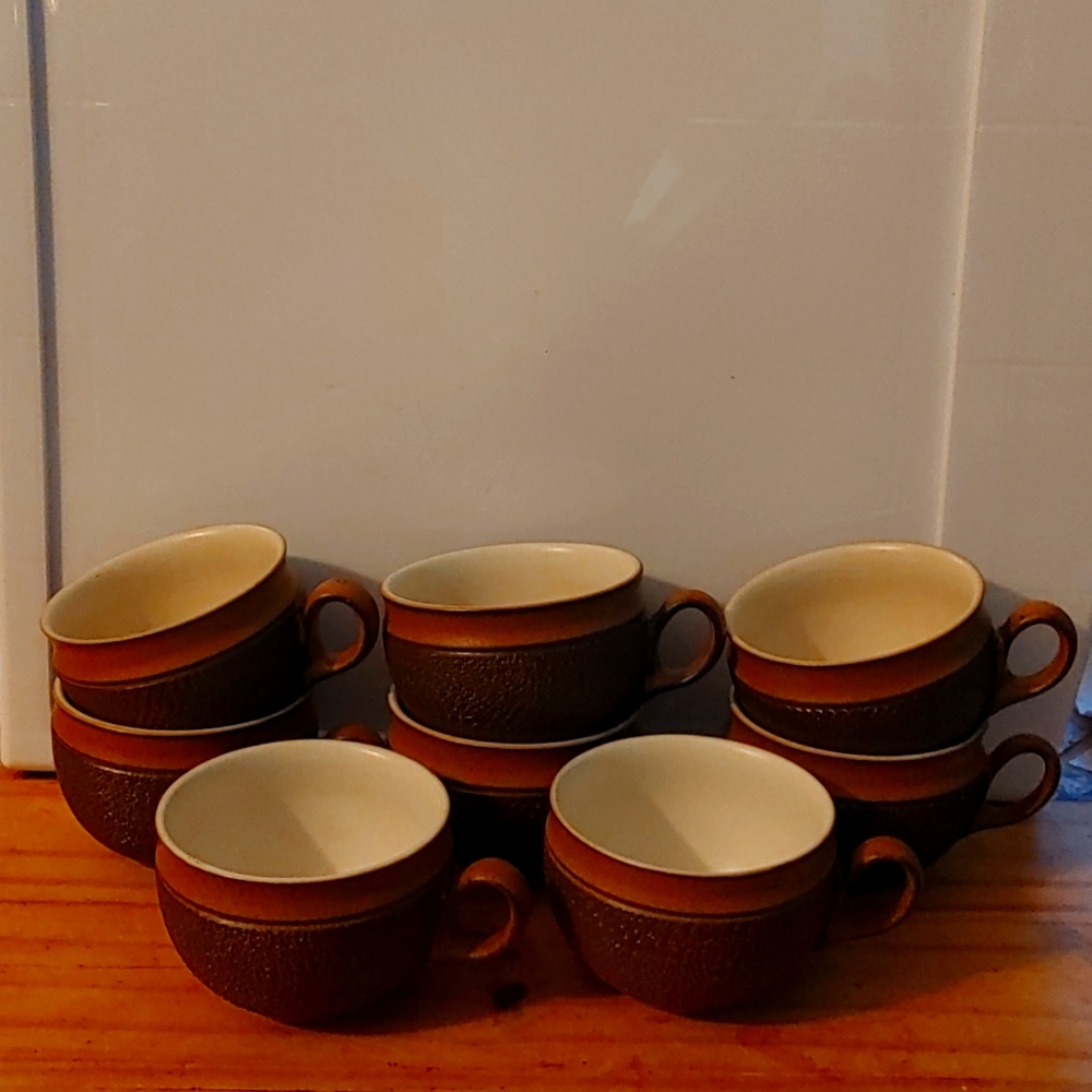 Set of 7 Denby tea cups